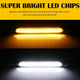 Universal LED Daytime Running Lights Strips White Light Turn Signal Yellow Flow-15.5/23.5/27.5/34.5cm