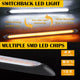 Universal LED Daytime Running Lights Strips White Light Turn Signal Yellow Flow-15.5/23.5/27.5/34.5cm