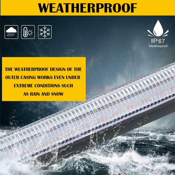 Universal LED Daytime Running Lights Strips White Light Turn Signal Yellow Flow-15.5/23.5/27.5/34.5cm