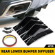 Universal Triangle Rear Bumper Diffuser for Cars，Triangle Type Black/ Carbon Fiber, 4pcs