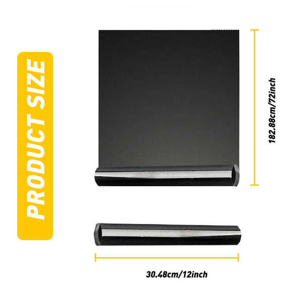 Universal Vinyl Car Light Tint Film for Headlight, Fog Light, Tail Light, Dark Black and Yellow Tint Film Roll Self Adhesive Accessories Parts 12 x 72inch