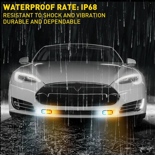 Waterproof 12pcs LED Emergency Strobe Light Bars for Truck Van Off Road Vehicle SUV