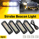 Waterproof 4pcs LED Emergency Strobe Light Bars Amber/white