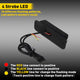 Waterproof 4pcs LED Emergency Strobe Light Bars Amber/white