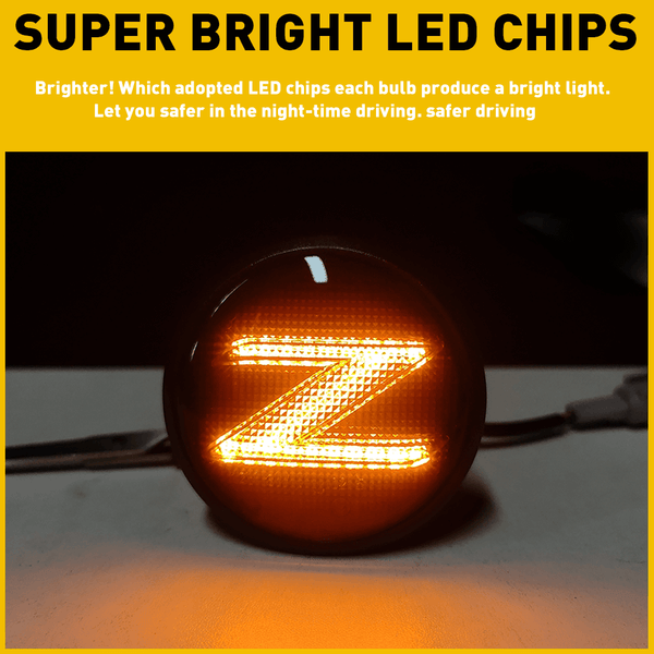 Z Dynamic Sequential Smoke LED Side Marker Light (a pair) Fit for 2009-2020 Nissan 370Z